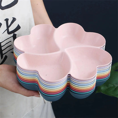 Snack Snack Plate Feel Comfortable Beautiful Shape Wheat Straw Kitchen Bar Utensils Four-leaf Clover Plate Fruit Plate