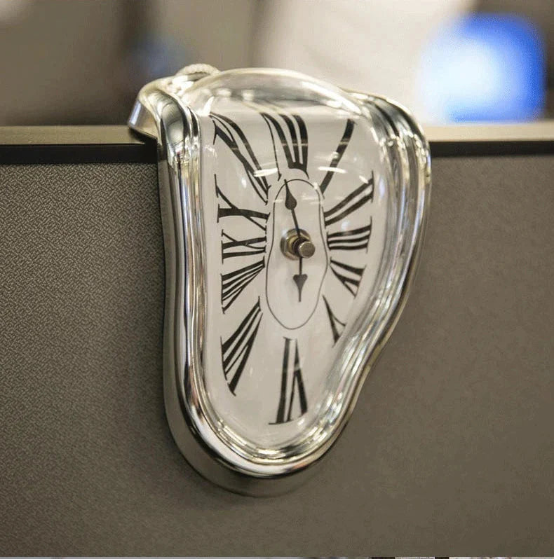 Melting Distorted Surreal Novelist Salvador Dali Style Decorative Clock
