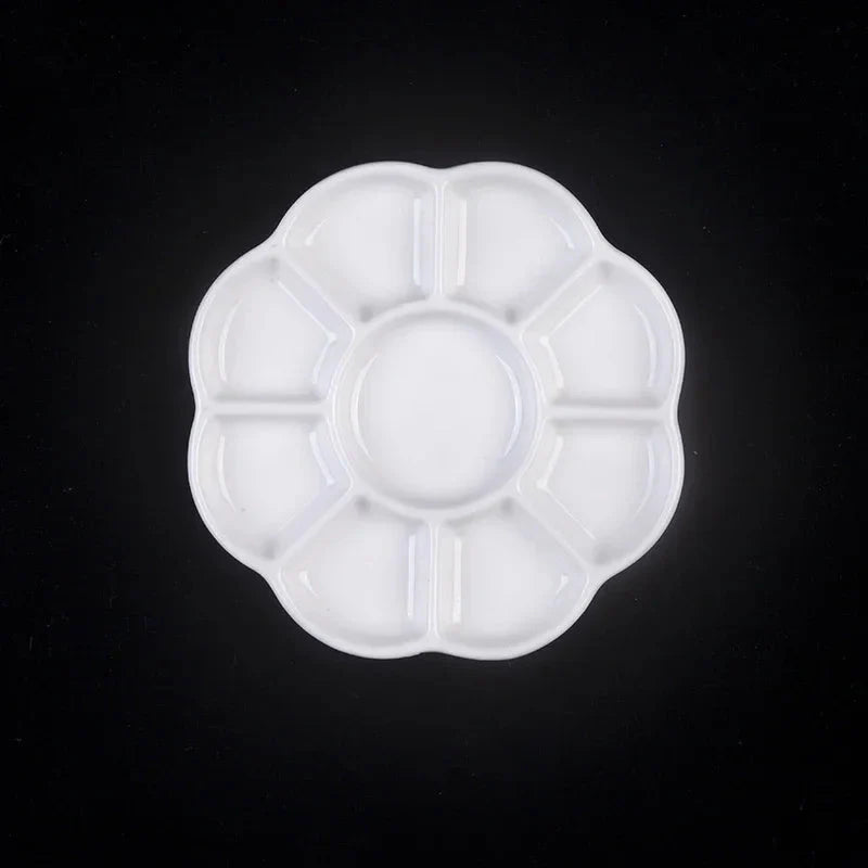 Artsecret 1 pc Simple White Ceramic Multi-Compartment Palette Pigment Mixing Palette Art Supplies Multiple Variants Available