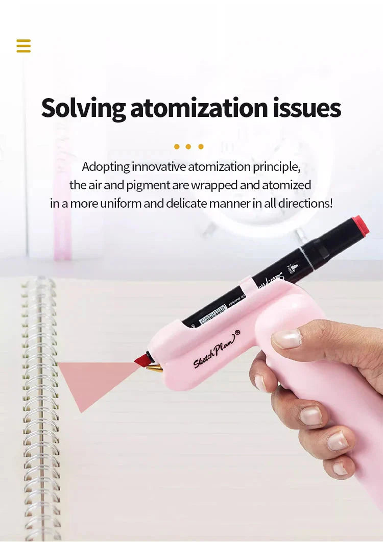 Art Electric Spray Pen Airbrush Set Inkjet Painting Brush Washable Spray Painting Hand Drawn Art Supplies Multi-function Color