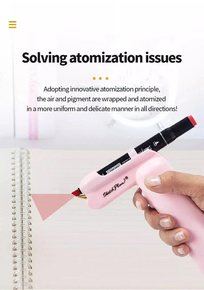 Art Electric Spray Pen Airbrush Set Inkjet Painting Brush Washable Spray Painting Hand Drawn Art Supplies Multi-function Color