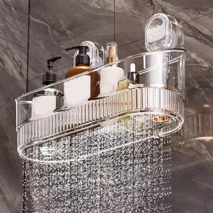Hanging Shower Shelf Suction Storage Box Large Capacity & Strong Load-Bearing Removable Shower Basket Suction Cup for Bathroom