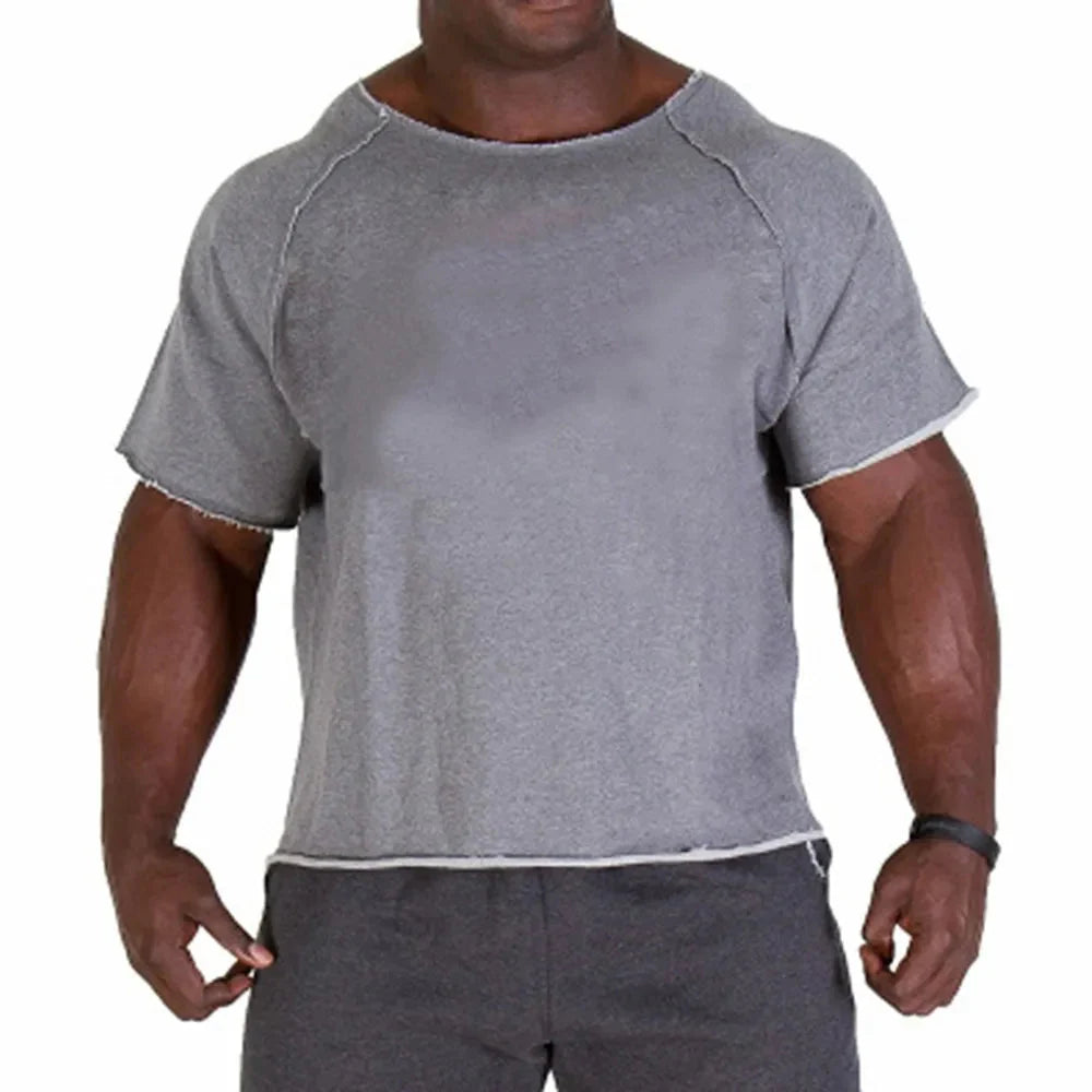 Fashion Men O-Neck T-Shirts Casual Bat Shirt Fitness Gym Wear Bodybuilding Workout Short Sleeve Tee Tops Shirts For Male