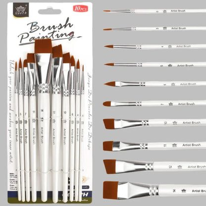 10pcs Multifunctional Art Painting Brushes Set Artist Art Painting Hook Line Watercolor Gouache Oil Painting Brush Art Supplies