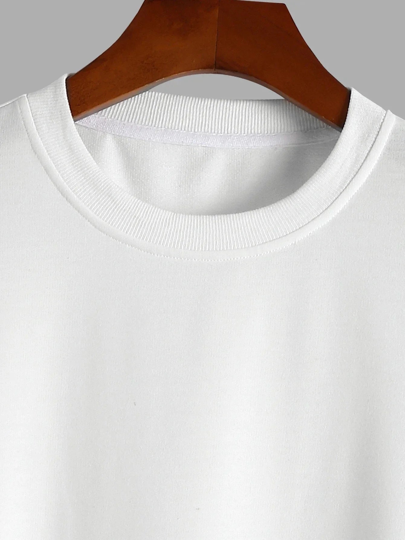 Men's 100% pure cotton summer loose comfortable casual  PARIS print large round neck long sleeve T-shirt top