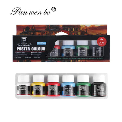 Acrylic Paint Set 6/12 Colors 25ml,Water-Proof Portable Art Rich Pigments for DlY Craft,Drawing,Painting,Canvas, Rock
