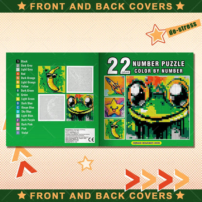 NUMBER PUZZLE COLOR BY NUMBER Coloring Book for Adult and Teen Featuring Relieve Stress Kill Time DIY Painting Drawing