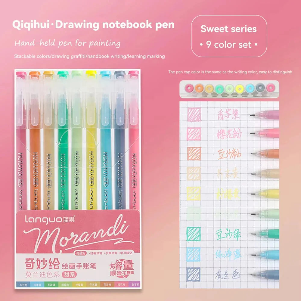 Languo 27-207 Colors Of One Set Drawing Handbook Pens Student DIY Graffiti Multi-Color Gel Pen Writing Marker Stationery