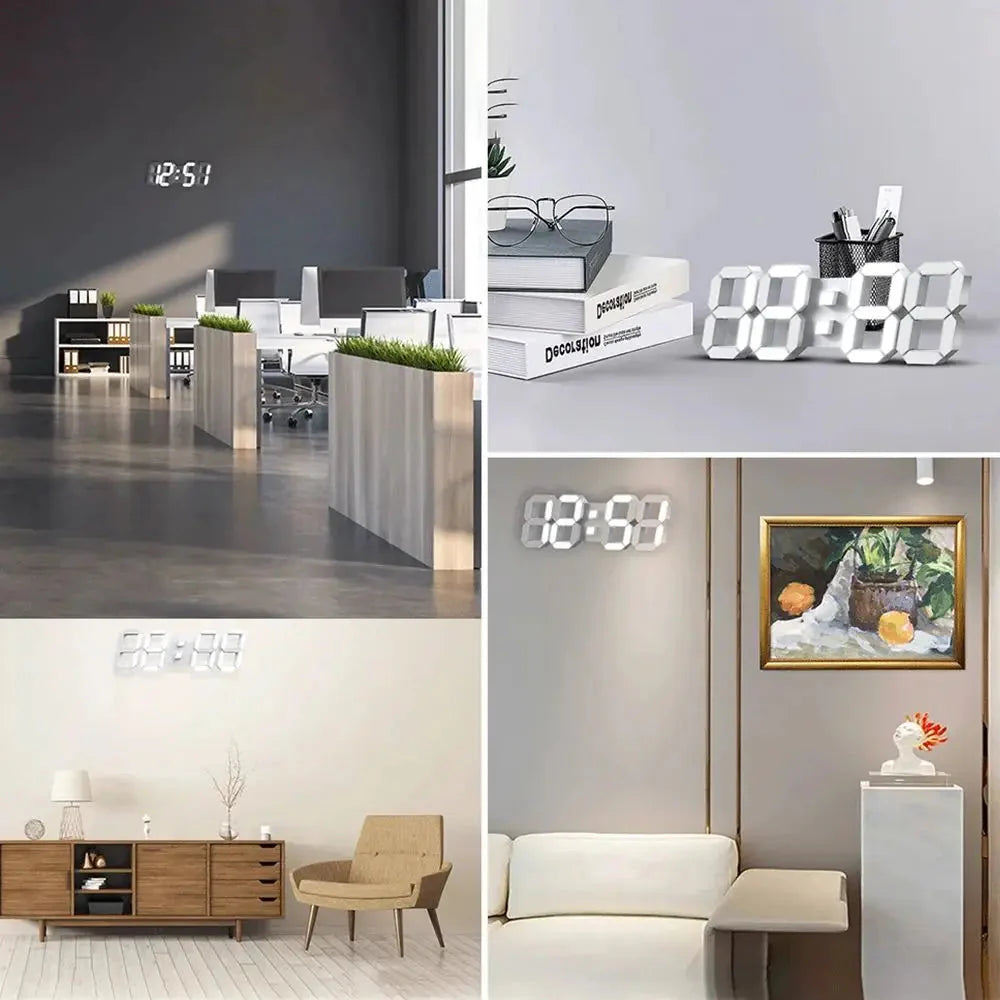 Multifunctional USB Ported LED 3D Digit Style Digital Clock