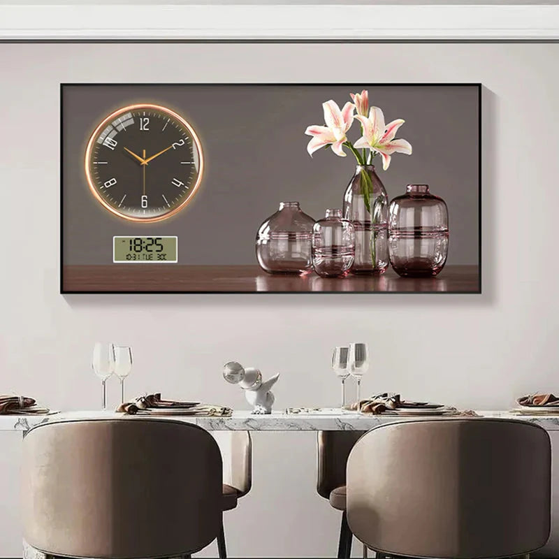 Large Size Aluminum alloy framed Artwork Wall Clock, Luxurious Muted Quartz Clock for Home Decor,living Room,bed Room Décor