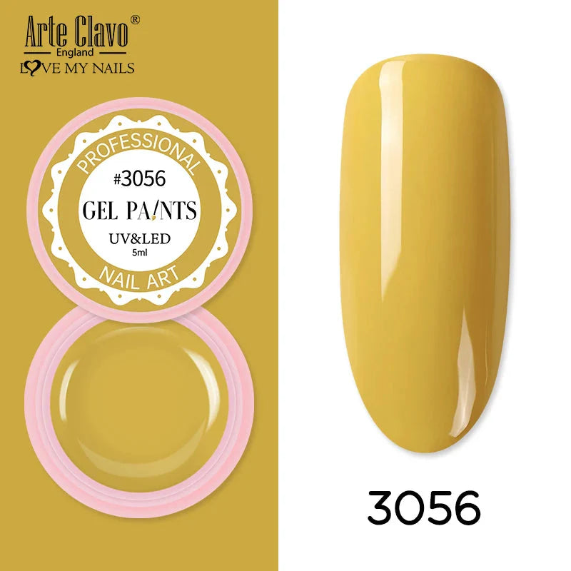 Arte Clavo Painting Gel 72 Colors 5ml Professional Nail Paint Color Gel Polish For Nail Art UV Gel Lacquer Gel Top Coat Manicure
