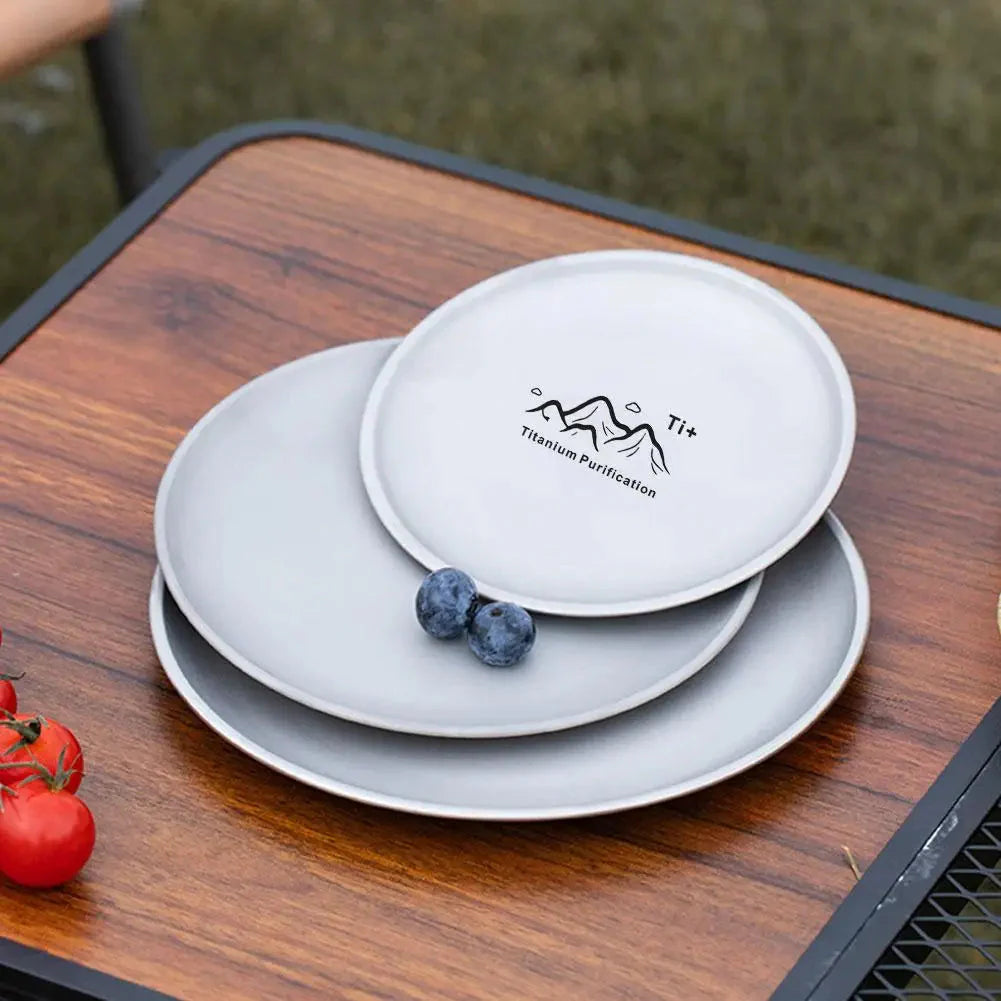 Fruit Salad Household Creative Dish High quality Plates 3pcs Titanium Purification Plate Outdoor Picnic Dinner Tableware Tray