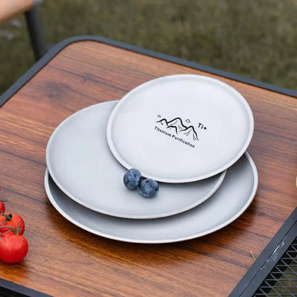 Fruit Salad Household Creative Dish High quality Plates 3pcs Titanium Purification Plate Outdoor Picnic Dinner Tableware Tray