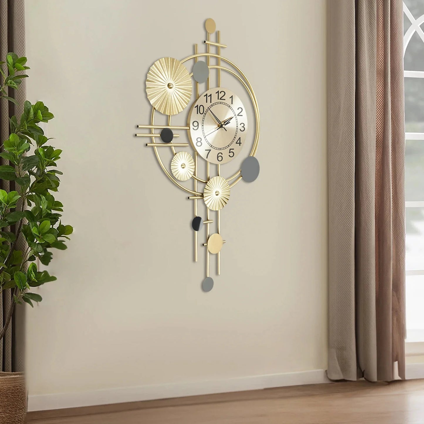 Wall Clock Modern Decorative Art Clock Silent Wall Clock Iron Wall Decoration Clock