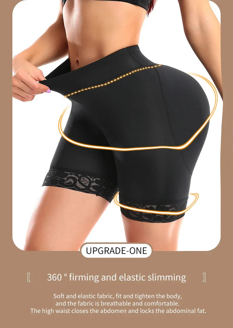 Women Butt Lifter Padded Lace Shapewear Thicker Butt Enhancer Control Panties Seamless Fake Buttock Underwear Big Booty Shorts