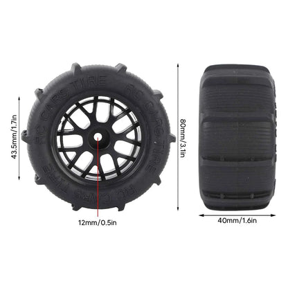 RC Beach Tires 1/14 1/16 1/18 Universal Rubber Plastic Good Grip Strong Cushioning RC Car Desert Wheels RC Desert Wheels