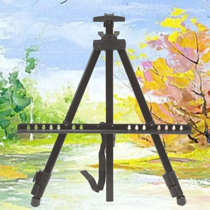 Adjustable Sketching Easel Black Silver Aluminum Alloy Sketch Drawing Easel Triangle Tool Shelf Travel Easel Art Supplies