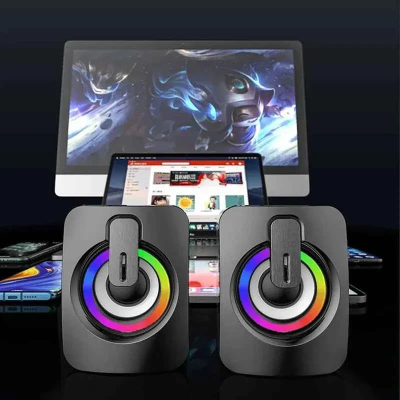 Computer Speakers HiFi Stereo Microphone Audio PC Speaker USB Wired Caixa De Som with LED Light for Desktop Computers PC Laptops
