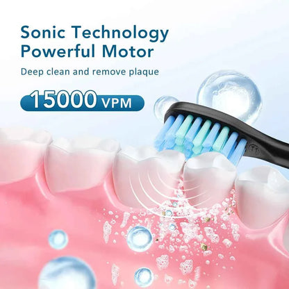 Sonic Electric Adult Toothbrush Rechargeable for Adult Smart Timer Whitening Toothbrush With 4 Replacement Brush Heads 6 Modes