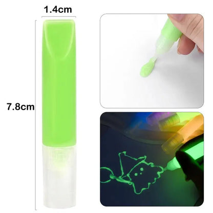 6ml/pc Luminous Pigment Paint Bright Fluorescent Paint Glow In Dark Acrylic Painting Water Color Artwork Party