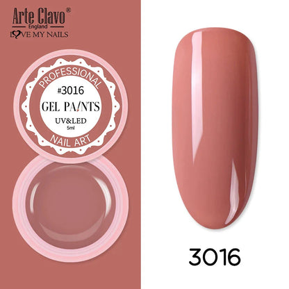 Arte Clavo Painting Gel 72 Colors 5ml Professional Nail Paint Color Gel Polish For Nail Art UV Gel Lacquer Gel Top Coat Manicure