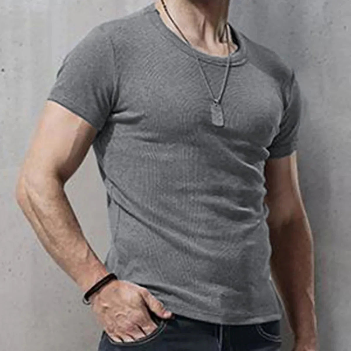 Mens Muscle Shirts Bodybuilding Slim Fit Tshirt for Men Workout Fitness Casual Shirt Quick Dry