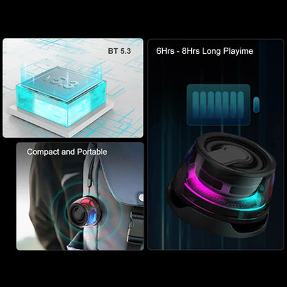 Magnetic Portable Bluetooth Speaker Mini Sound Box HiFi Stereo Soundbar Wireless Loudspeaker with LED Color Light Phone Holder