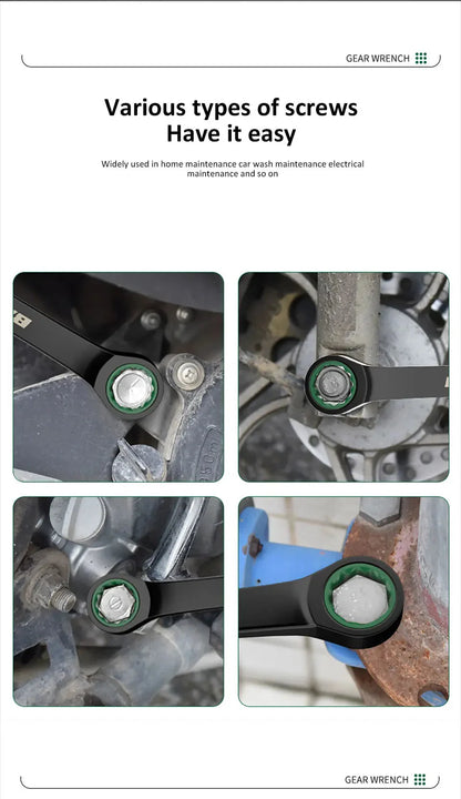 Dual-Purpose Wrench Fast Plum Blossom Ratchet Wrench Industrial Grade 72 Tooth Labor-Saving, Fast and Durable Dual-use Wrench