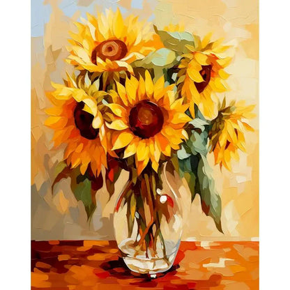 GATYZTORY Paint By Number yellow Flower Landscape Oil Painting On Canvas Floral Handmade Modern Diy Unique Gift