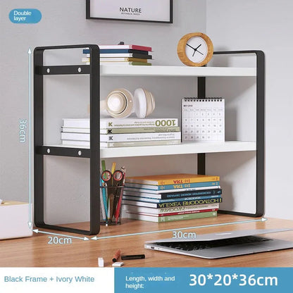 Shelf Desktop Storage  Bookshelf Student Desk Shelves Racks Office Computer Desk Tiered Cabinet Home Storage Holders Organizer