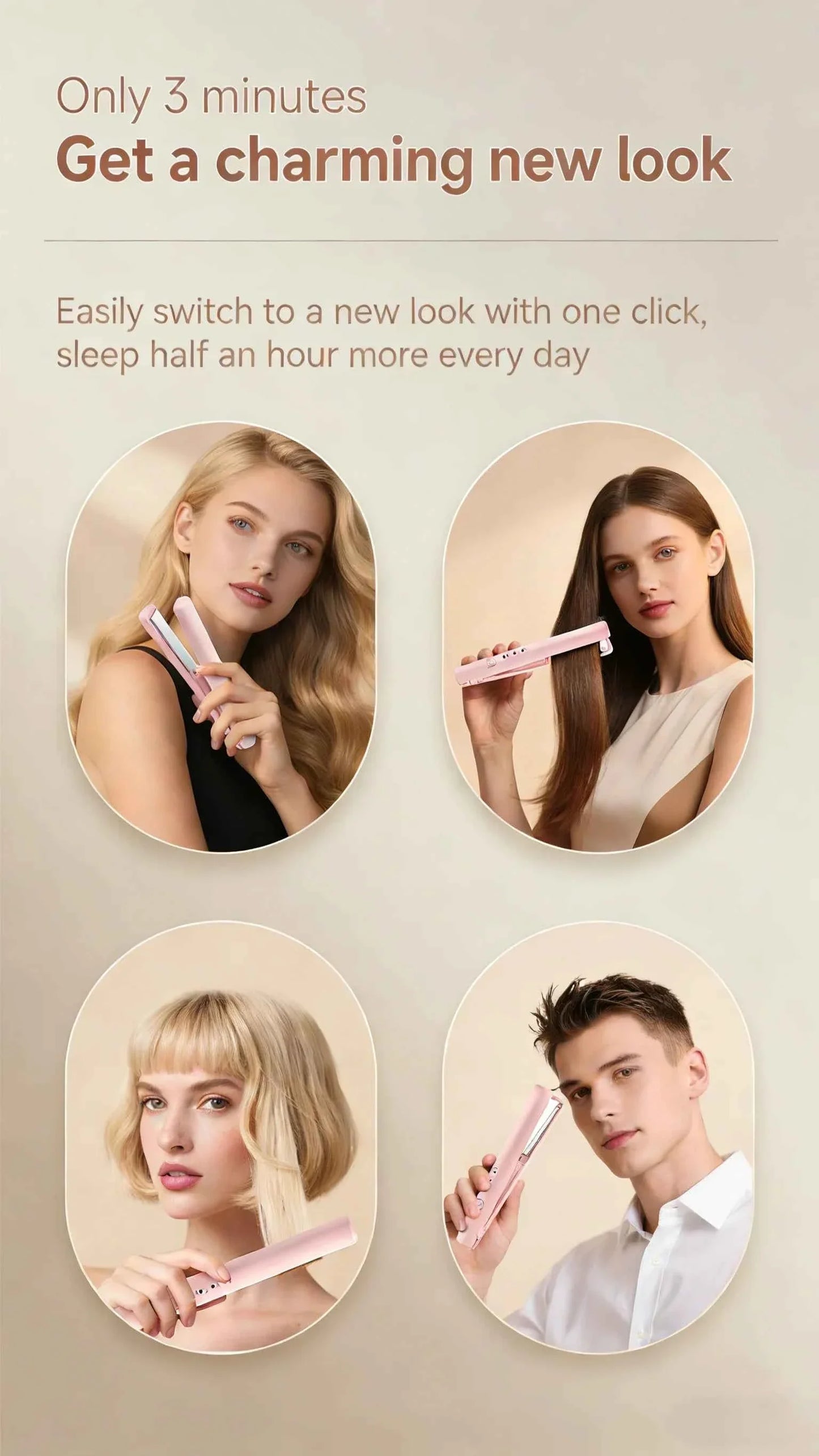 Hair Straightener Curling Iron Curler Rotating Hair Dryer Brush Tymo Styling Tool Beauty Salon Supplie Mini Crimping Hair Iron