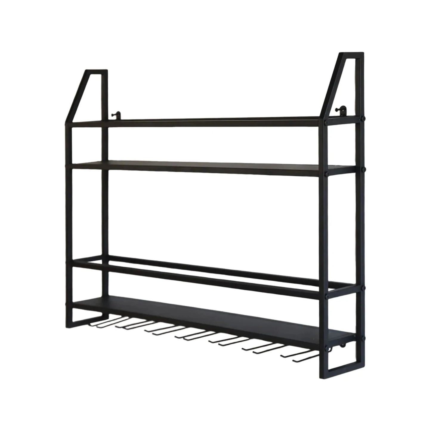 Wall Mounted Iron Wine Rack Bottle Champagne Glass Holder Shelves Bar Home Party Light and Strong Durable Unique Design Decor