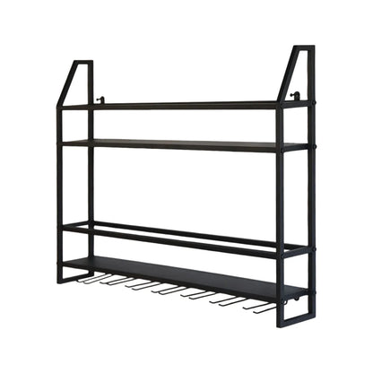 Wall Mounted Iron Wine Rack Bottle Champagne Glass Holder Shelves Bar Home Party Light and Strong Durable Unique Design Decor