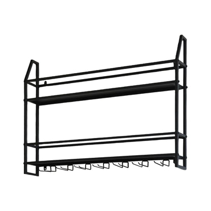Wall Mounted Iron Wine Rack Bottle Champagne Glass Holder Shelves Bar Home Party Light and Strong Durable Unique Design Decor