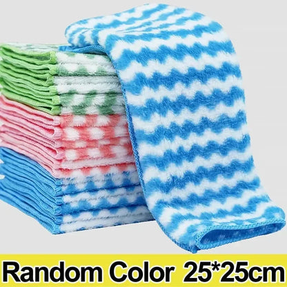 5/10/20pcs Kitchen Towel, Ultra-fine Fiber Light Gray Cleaning Cloth Set, Absorbent, Soft And Stain-removing Cloth
