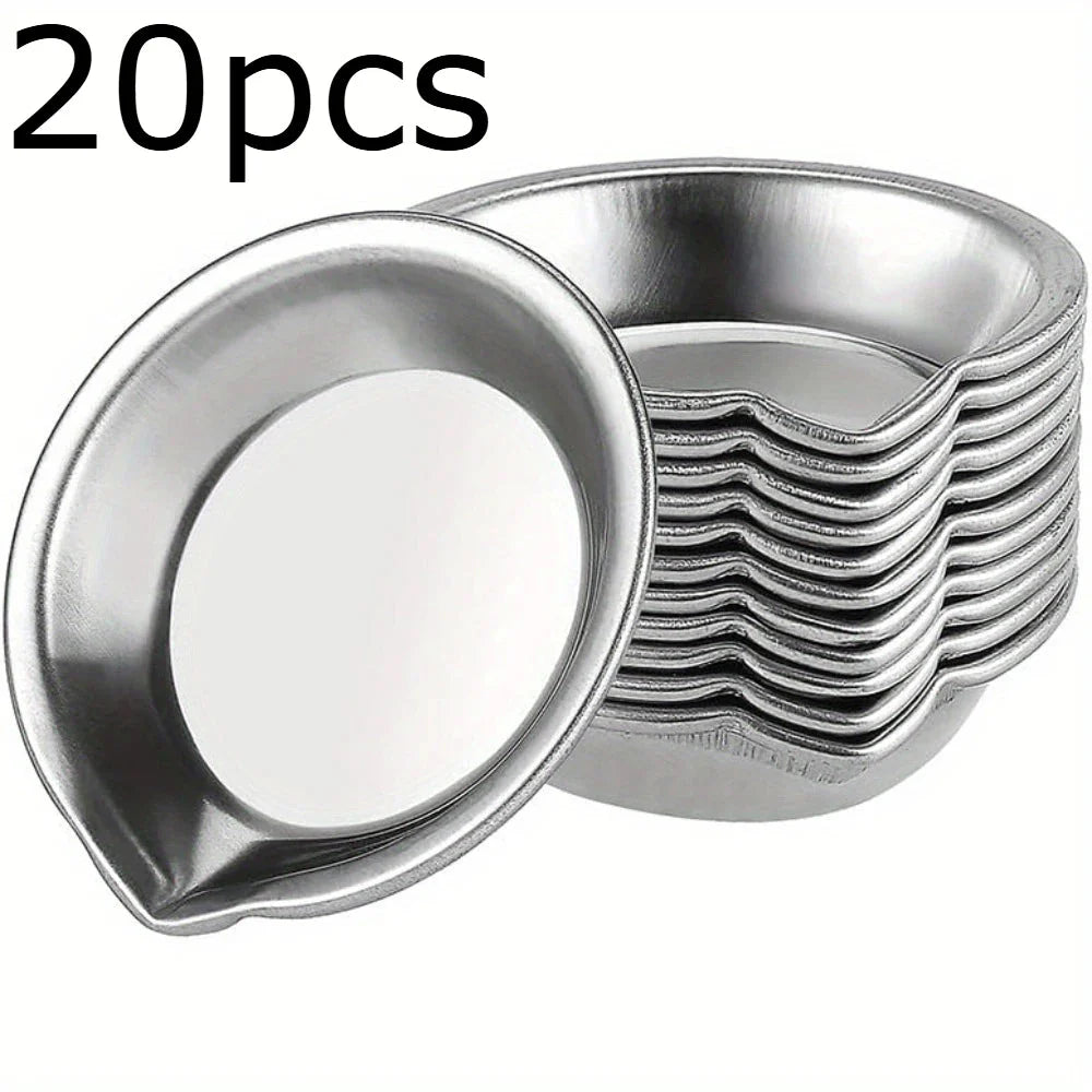 5/10/20pcs Durable Stainless Steel Paint Palette Set,Round Mixing Trays for Artists - Metal Art Supplies for Home and School Use