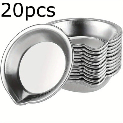5/10/20pcs Durable Stainless Steel Paint Palette Set,Round Mixing Trays for Artists - Metal Art Supplies for Home and School Use