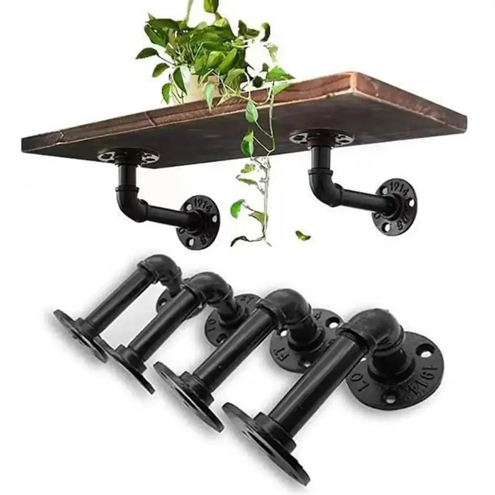 Replacement Heavy Duty Floating Shelf Brackets Black Coated Metal Cast Iron Shelves Brackets Wall Mount Wall Shelf Support