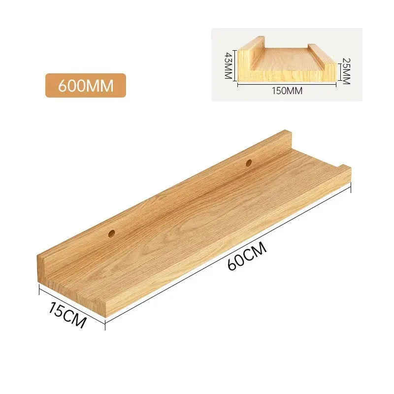 Wooden Floating Shelf Wall Mounted U-shaped Shelf Display Stand For Living Room Bathroom Kitchen Organizer Storage Rack