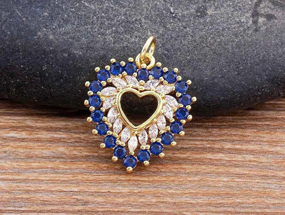 Nidin New Arrival Romantic Heart Shape Sparkling Zircon Pendant Necklace 3 Colors For Women Female Fine Jewelry Gifts Wholesale