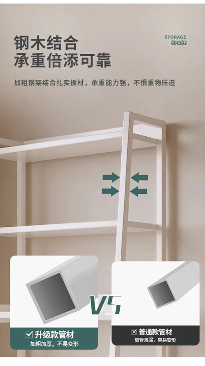 Household Multi-layer Wrought Iron Shelves Ins Wind Simple Floor Storage Display Cabinet Trapezoidal Shelf Bookshelf