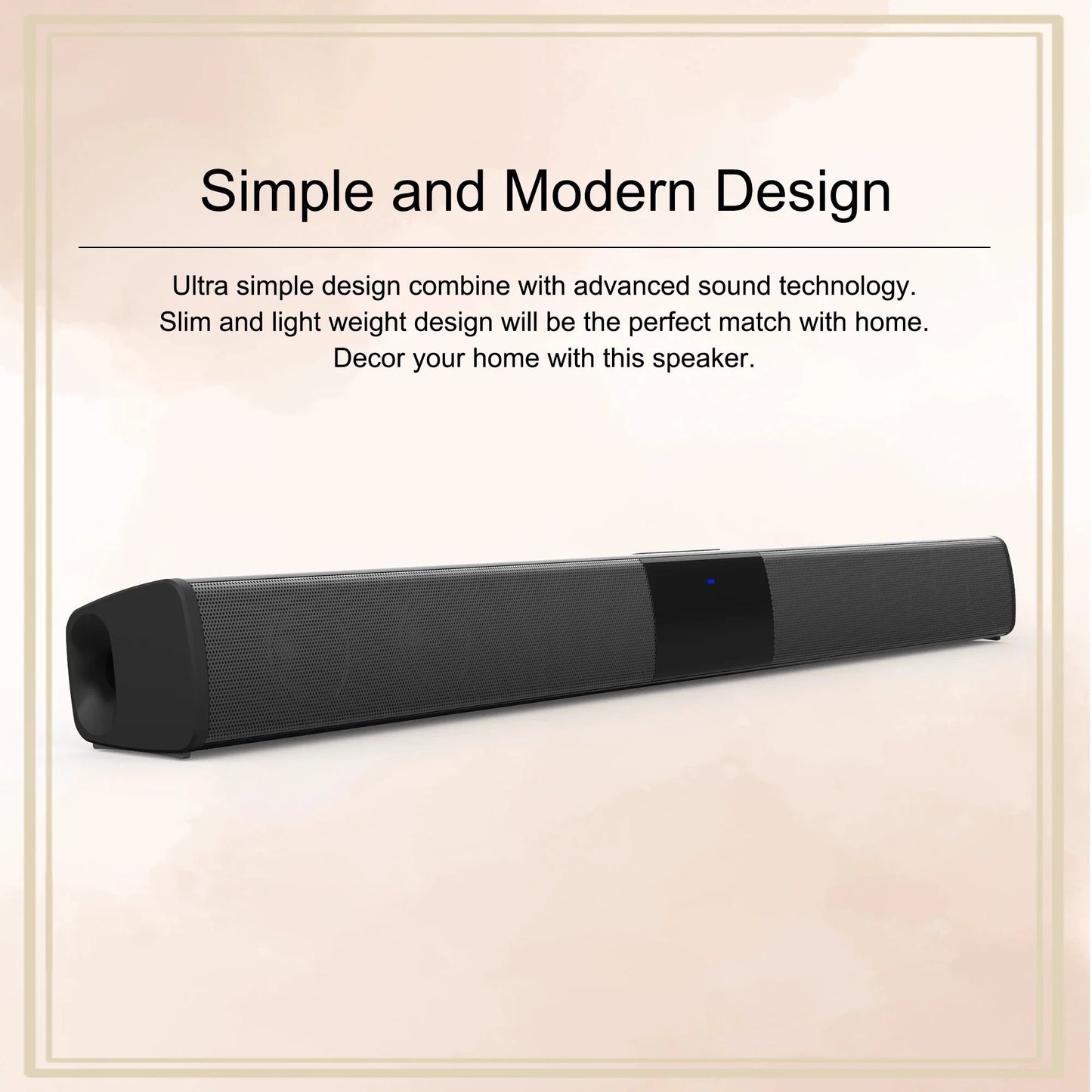 Soundbar Speakers, Bluetooth 5.3, Stereo Soundbar Surround Sound Home Cinema with Remote Control, Support RCA AUX TF-Card