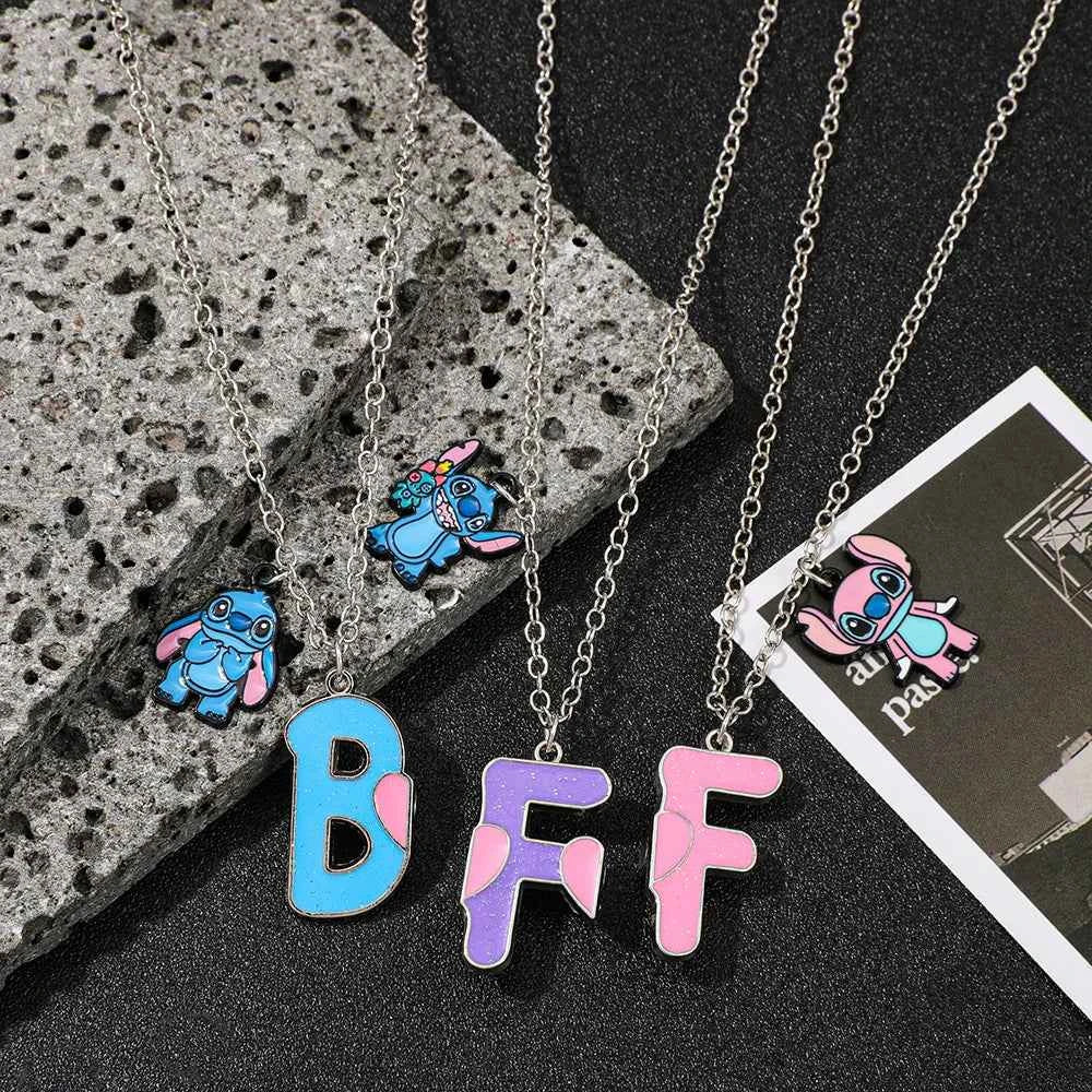 3Pcs/Set Best Friends Forever Stitch Toy BFF Necklace Set - Good Friends Friendship Gift for Girls And Boys