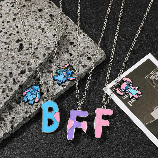3Pcs/Set Best Friends Forever Stitch Toy BFF Necklace Set - Good Friends Friendship Gift for Girls And Boys