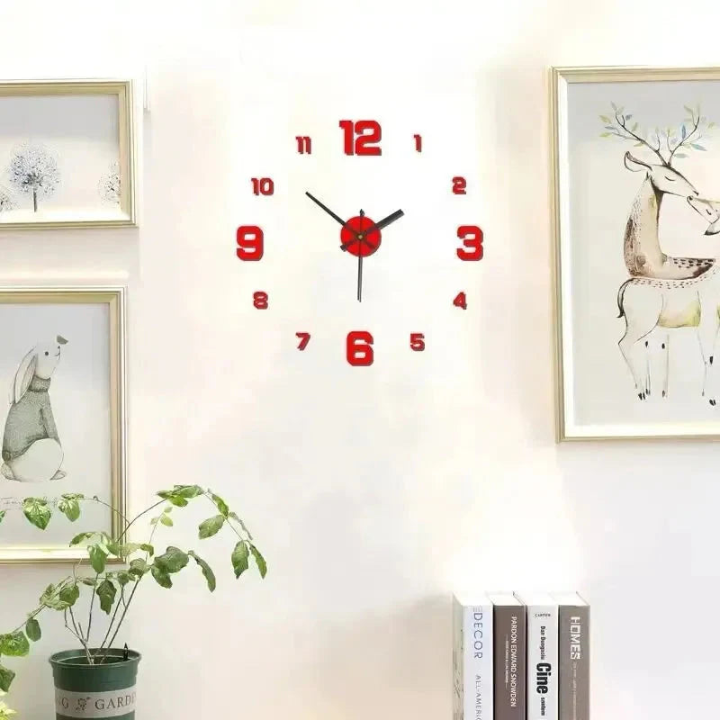 Garden Acrylic Mirror Digital Sticker Wall Clock 16"