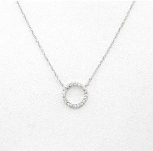 Fashion Trend Elegant Jewelry Simple Crystal Circle Pendant Necklace Golden Color Unquie Women Necklace Party Gift Wholesale