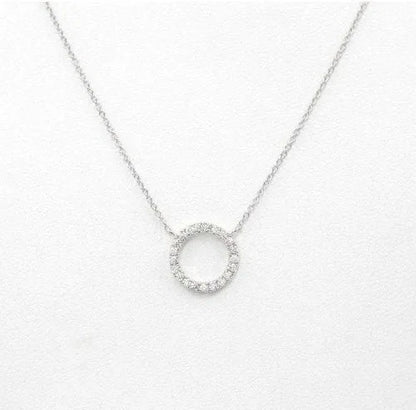 Fashion Trend Elegant Jewelry Simple Crystal Circle Pendant Necklace Golden Color Unquie Women Necklace Party Gift Wholesale