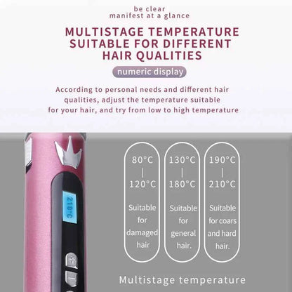 Kemei Professional Hair Curler Hair Curling Iron Wand Ceramic Tourmaline long Barrel Dual Voltage 100-240V Hair Waving Style Too