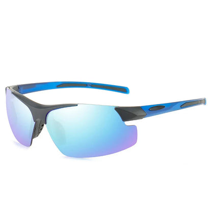 Men Sports Sunglasses Riding Mirror Wind Frameless Glasses Driving Dazzle Colour Outdoor Motorcycle Running Fishing Travel
