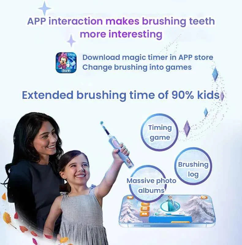 Oral-B Kids Electric Toothbrush Oral B D103 Marvel's Spiderman Frozen , Soft toothbrush bristles for Kids 3+